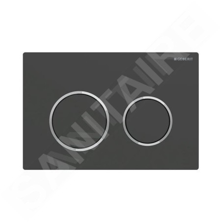 Geberit Omega20 - Plaque de déclenchement, noir mat / chrome brillant 115.085.14.1