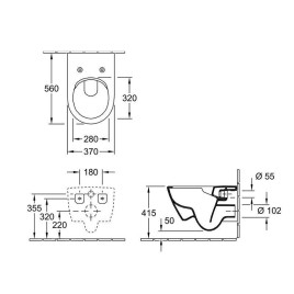 Villeroy & Boch Subway 2.0 - WC suspendu, DirectFlush, CeramicPlus, Amande 5614R0AM