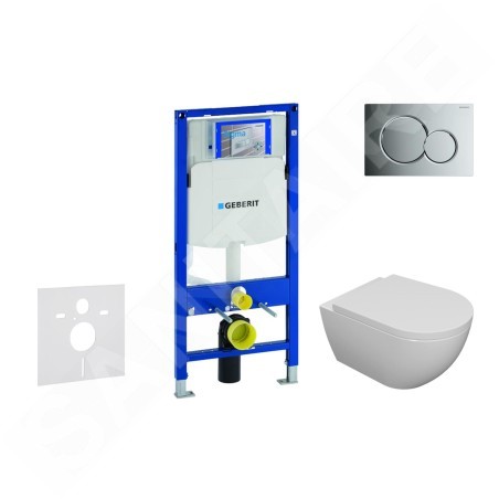 Geberit Duofix - Set de bâti-support, cuvette Oudee et abattant softclose, plaque de déclenchement Sigma01, chrome brillant