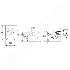 Villeroy & Boch Venticello - WC suspendu avec abattant SoftClosing, DirectFlush, blanc alpin 4611RS01