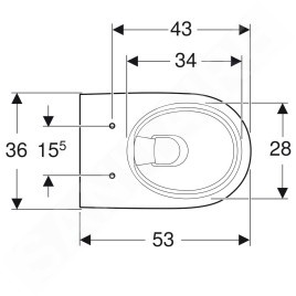 Geberit Selnova - WC suspendu, 530x360 mm, Rimfree, blanc 501.545.01.1