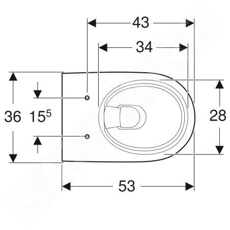 Geberit Selnova - WC suspendu, 530x360 mm, Rimfree, blanc 501.545.01.1