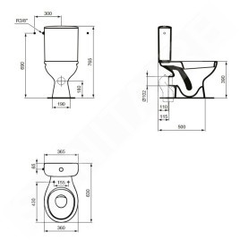 Ideal Standard Alpha - Réservoir de chasse d’eau, remplissage latéral, blanc alpin R027301