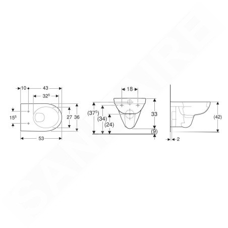 Geberit Selnova - WC suspendu, 530x358 mm, blanc 500.260.01.7