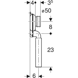 Geberit Accessoires - Siphon pour un urinoir, d 50 mm, sortie verticale, blanc alpin 152.951.11.1