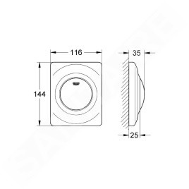 Grohe Surf - Plaque de déclenchement, blanc alpin 38808SH0