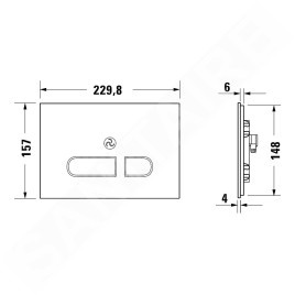 Duravit DuraSystem - Plaque de déclenchement électronique A2 pour les toilettes, verre blanc WD5003012000