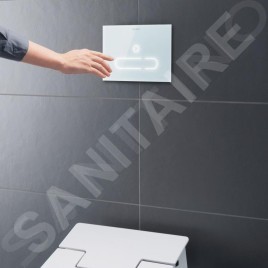 Duravit DuraSystem - Plaque de déclenchement électronique A2 pour les toilettes, verre blanc WD5003012000