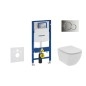 Geberit Duofix - Set de bâti-support, WC suspendu Rimless + abattant SoftClose Ideal Standard Tesi, plaque de déclenchement