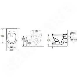 Villeroy & Boch Architectura - WC suspendu, sortie arrière, DirectFlush, AntiBac, CeramicPlus, blanc alpin 5684R0T2