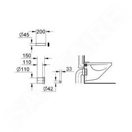 Grohe Accessoires - Set d'entrée et de sortie pour toilettes, noir 37104K00