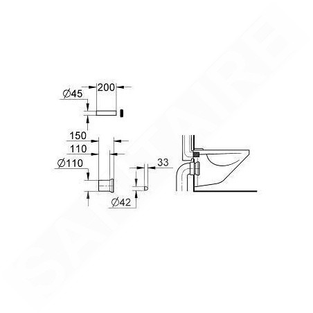 Grohe Accessoires - Set d'entrée et de sortie pour toilettes, noir 37104K00