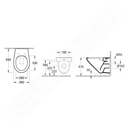 Villeroy & Boch O.novo - WC suspendu avec abattant SoftClosing, DirectFlush, blanc alpin 7682HR01