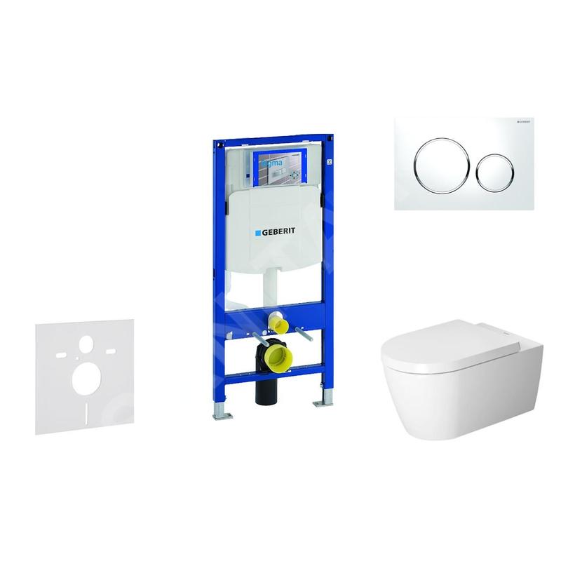Geberit Duofix - Ensemble bâti-support, cuvette de toilette et siège ME by Starck, Rimless, SoftClose, plaque Sigma20,