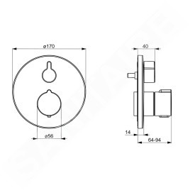 Hansa Home - Mitigeur thermostatique encastré, 2 sorties, noir mat 8862904533
