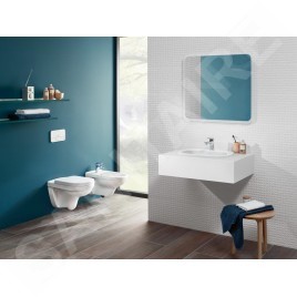 Villeroy & Boch O.novo - Ensemble de bâti-support ViConnect, cuvette et abattant, DirectFlush, SoftClosing et plaque de