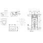 Geberit Duofix - Bâti-support pour WC suspendu avec plaque de déclenchement Sigma 20, blanc/chrome brillant + Villeroy Boch –