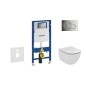 Geberit Duofix - Bâti-support pour WC suspendu avec plaque de déclenchement Sigma 01, chrome brillant + Ideal Standard Tesi – Geberit Duofix - Bâti-support pour WC suspendu avec plaque de déclenchement Sigma 01, chrome brillant + Ideal Standard Tesi –