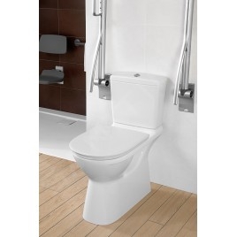 Villeroy & Boch ViCare - cuvette de WC pour personne à mobilité réduite, coude Vario, DirectFlush, AntiBac, CeramicPlus, blanc