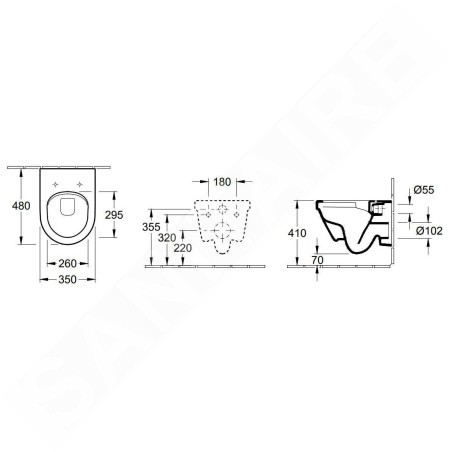Villeroy & Boch Architectura - WC suspendu Compact avec abattant SoftClosing, DirectFlush, blanc alpin 4687HR01