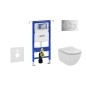 Geberit Duofix - Bâti-support pour WC suspendu avec plaque de déclenchement Sigma01, chrome poli + Ideal Standard Tesi - Geberit Duofix - Bâti-support pour WC suspendu avec plaque de déclenchement Sigma01, chrome poli + Ideal Standard Tesi -