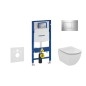 Geberit Duofix - Bâti-support pour WC suspendu avec plaque de déclenchement Sigma30, chrome poli/chrome mat + Ideal Standard