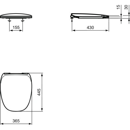 Ideal Standard Dea - WC abattant ultra plat softclose, blanc T676701