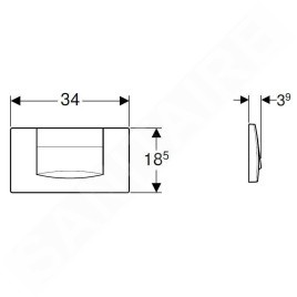 Geberit Twinline - Plaque de déclenchement 200F, blanc alpin 115.222.11.1
