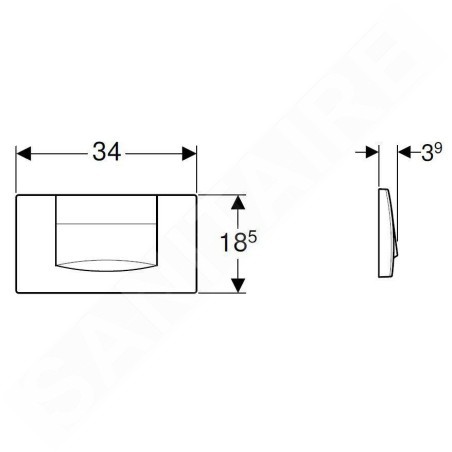 Geberit Twinline - Plaque de déclenchement 200F, blanc alpin 115.222.11.1