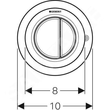 Geberit Systèmes de chasse d’eau - Déclenchement à distance type 01, pneumatique, pour rinçage double touche, chrome brillant