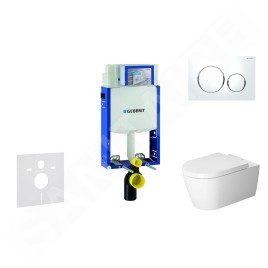 Geberit Kombifix - Ensemble bâti-support, cuvette de toilette et siège ME by Starck, Rimless, SoftClose, plaque Sigma20,