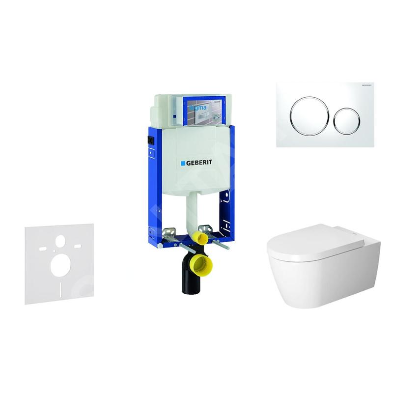 Geberit Kombifix - Ensemble bâti-support, cuvette de toilette et siège ME by Starck, Rimless, SoftClose, plaque Sigma20, Geberit Kombifix - Ensemble bâti-support, cuvette de toilette et siège ME by Starck, Rimless, SoftClose, plaque Sigma20,