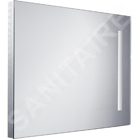Nimco Miroirs - Miroir de salle de bains série 1000 rétro-éclairé par LED, 600 x 800 mm, carré, aluminium ZP 1002