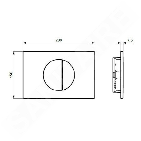 Ideal Standard Oleas - Plaque de déclenchement, noir R0503A6