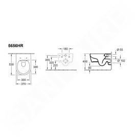 Villeroy & Boch Avento - WC suspendu avec abattant SoftClosing, DirectFlush, CeramicPlus, Stone White 5656HRRW