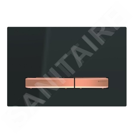 Geberit Sigma50 - Plaque de déclenchement 2 touches, noir / or rouge 115.670.DW.2