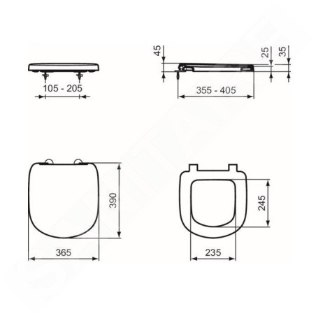 Ideal Standard Tempo - abattant WC, Soft-close, blanc T679901