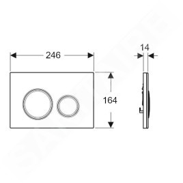 Geberit Sigma21 - Plaque de déclenchement, chrome / sable gris 115.884.JL.1