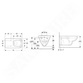 Geberit Selnova Comfort - WC suspendu Square, 700x390 mm, Rimfree, blanc 500.791.01.7