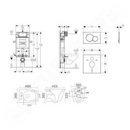 Geberit Kombifix - Set de bâti-support, cuvette Gaia et abattant softclose, plaque de déclenchement Sigma01, chrome brillant
