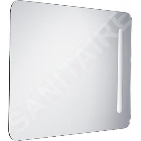Nimco Miroirs - Miroir de salle de bains série 2000 rétro-éclairé par LED, 600 x 800 mm, carré, aluminium ZP 2002