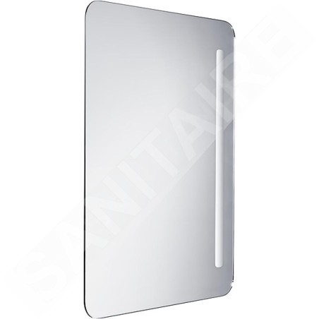 Nimco Miroirs - Miroir de salle de bains série 2000 rétro-éclairé par LED, 800 x 600 mm, carré, aluminium ZP 2003