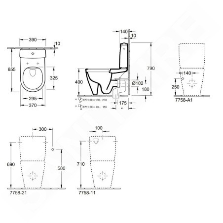 Villeroy & Boch Avento - Cuvette de WC, DirectFlush, blanc alpin 5644R001