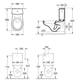 Villeroy & Boch O.novo - cuvette de WC, sortie arrière, CeramicPlus, blanc alpin 662310R1