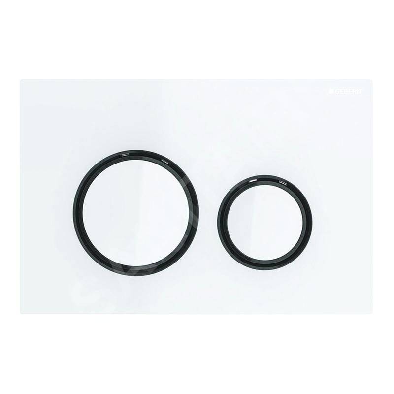 Geberit Sigma21 - Plaque de déclenchement 2 touches, blanc / chromé noir 115.651.SI.1