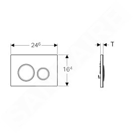 Geberit Sigma21 - Plaque de déclenchement 2 touches, blanc / chromé noir 115.651.SI.1