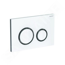 Geberit Sigma21 - Plaque de déclenchement 2 touches, blanc / chromé noir 115.651.SI.1