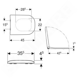 Geberit Smyle - Abattant WC, blanc 500.235.01.1