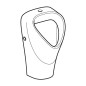 Geberit Selnova - Urinoir Trigonal, arrivée par dessus, blanc 501.676.00.1