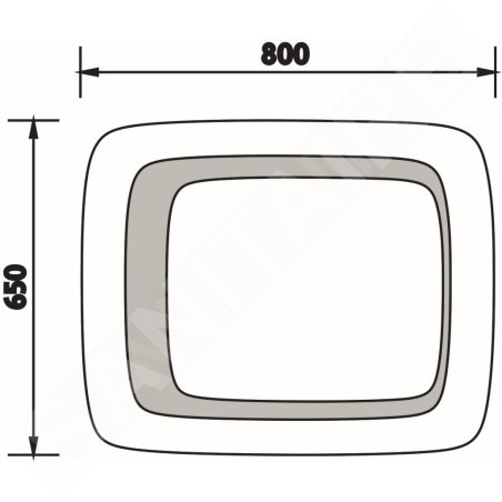 Nimco Miroirs - Miroir de salle de bains avec rétro-éclairage LED série 7000, 800 x 650 mm, arrondi, aluminium ZP 7001